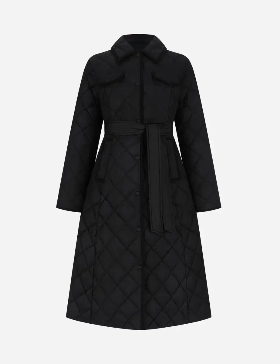 로아르 Diamond Quilting Padded Coat_Black