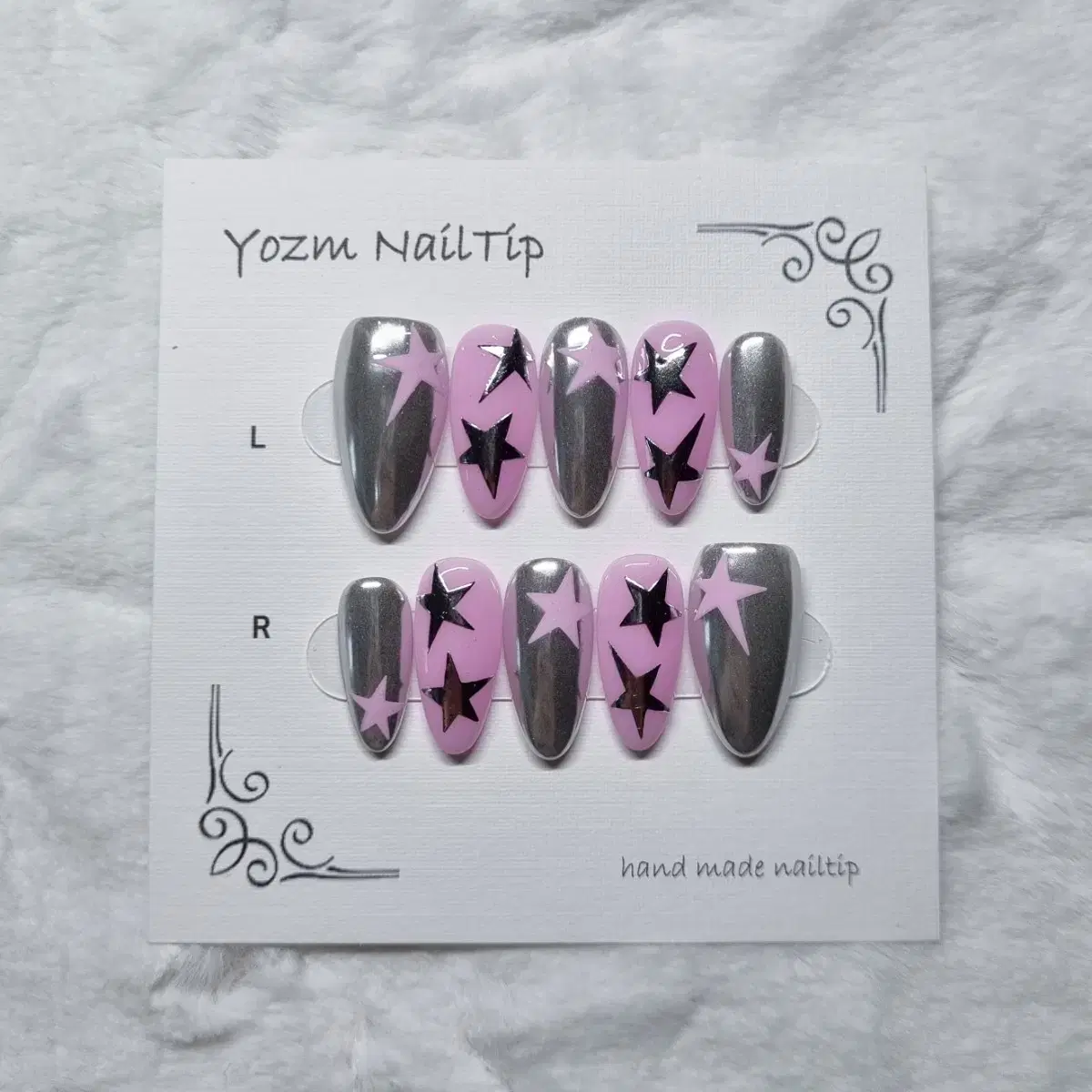 Yozm NailTip 실버미러핑스타