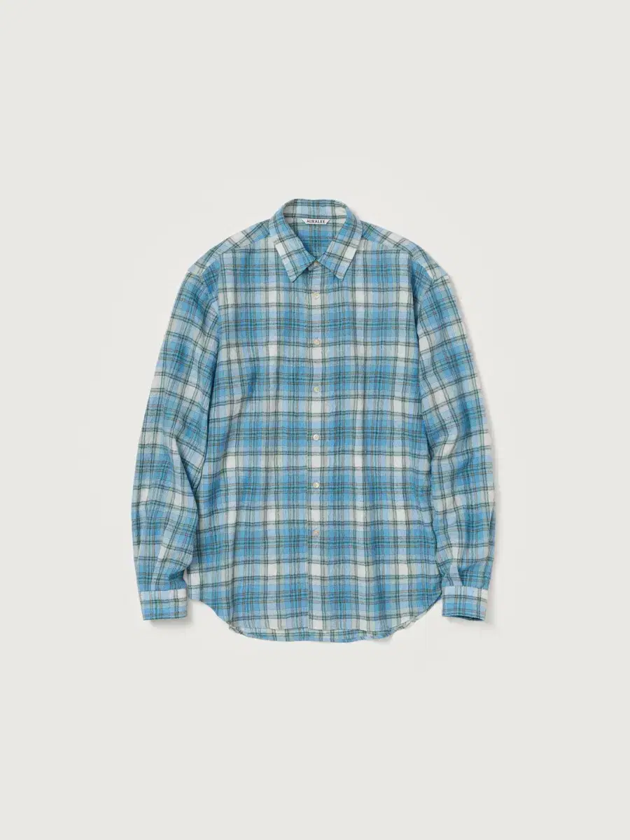 [New] O'LARI / Airy Wool Check Shirt (Bloo) / Size 4