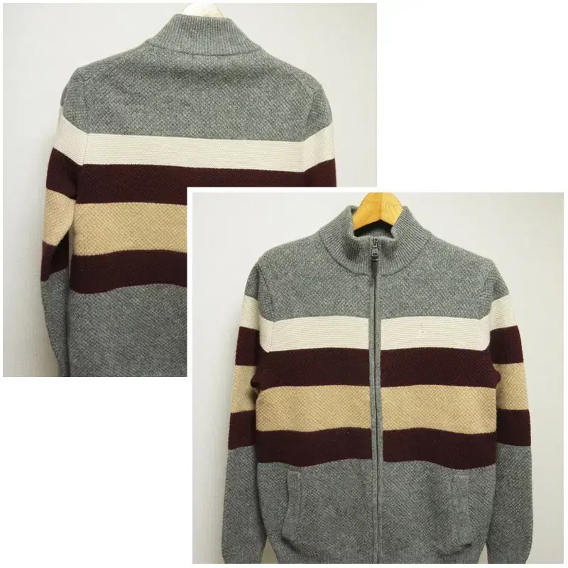 Hedges gray knit zip-up cardigan for Men95