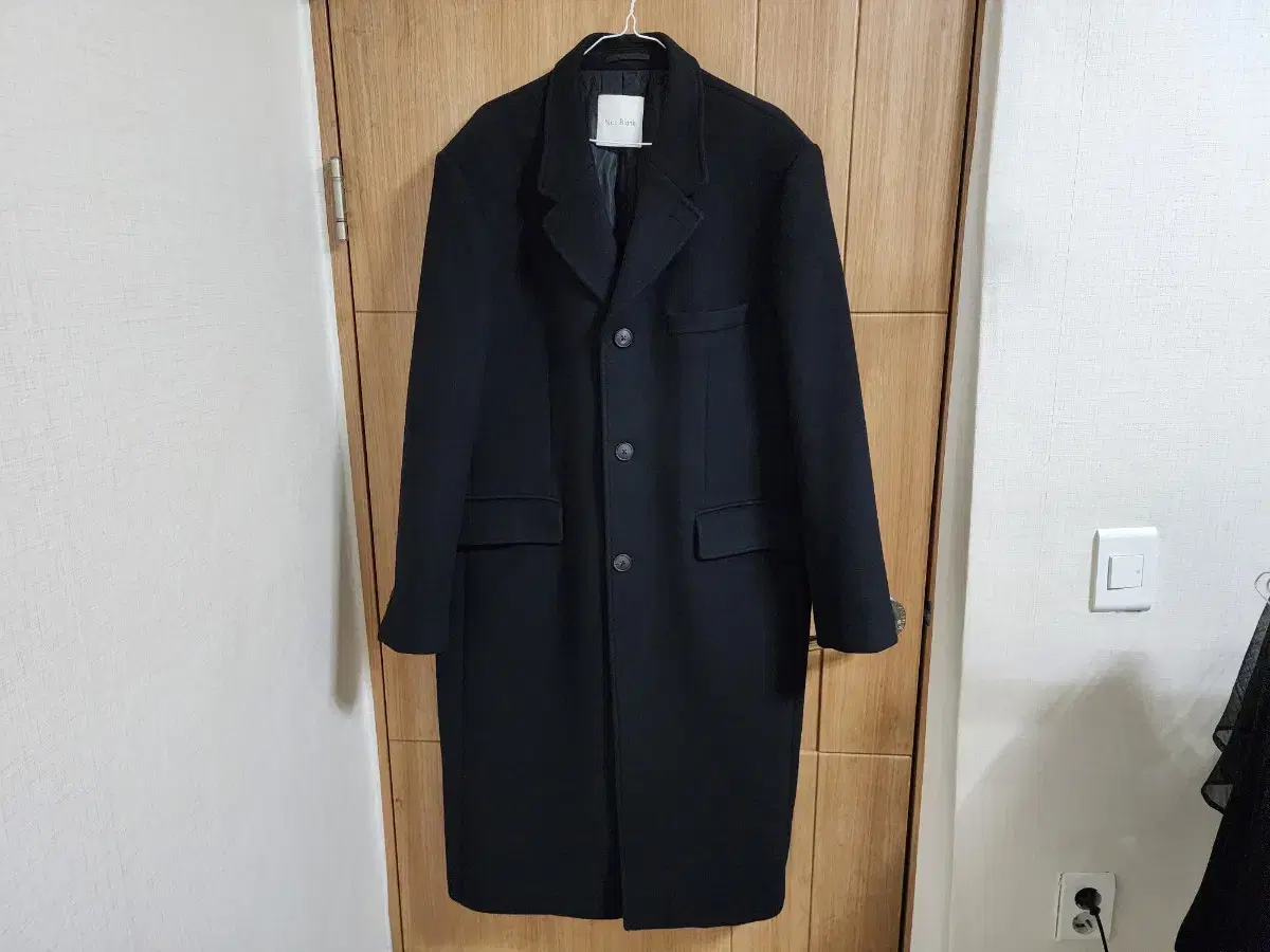 (L)Nunblank Cashmere-blend 3-button Chesterfield Coat Black