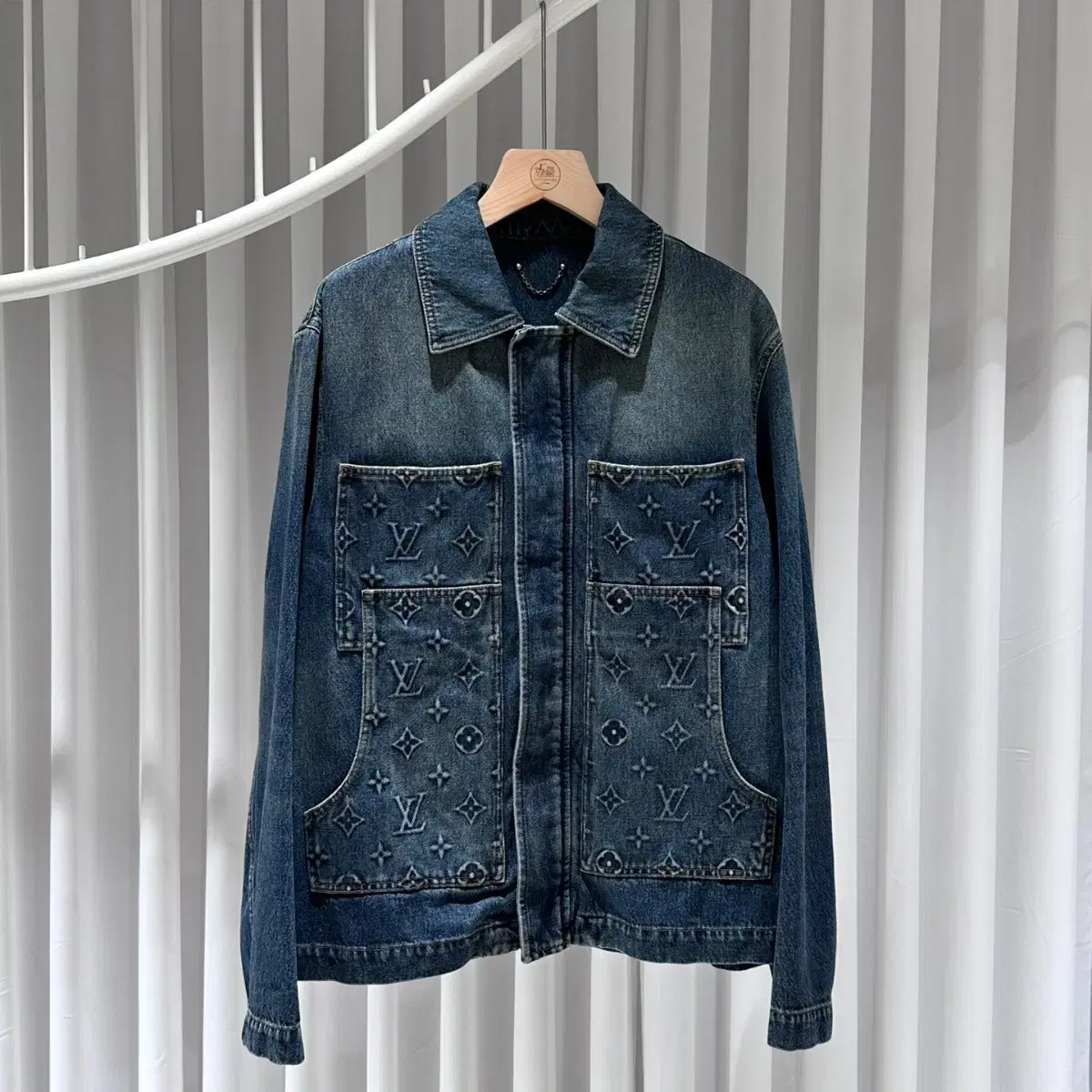 Louis Vuitton Monogrammed Denim Carpenter Jacket / 52