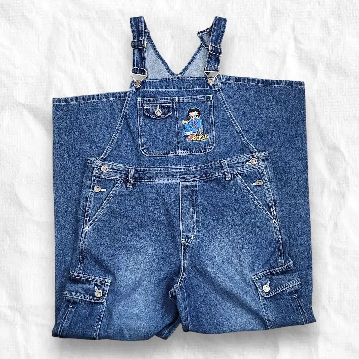 [L] BETTY BOOP Betty Boop Vintage Denim Overalls