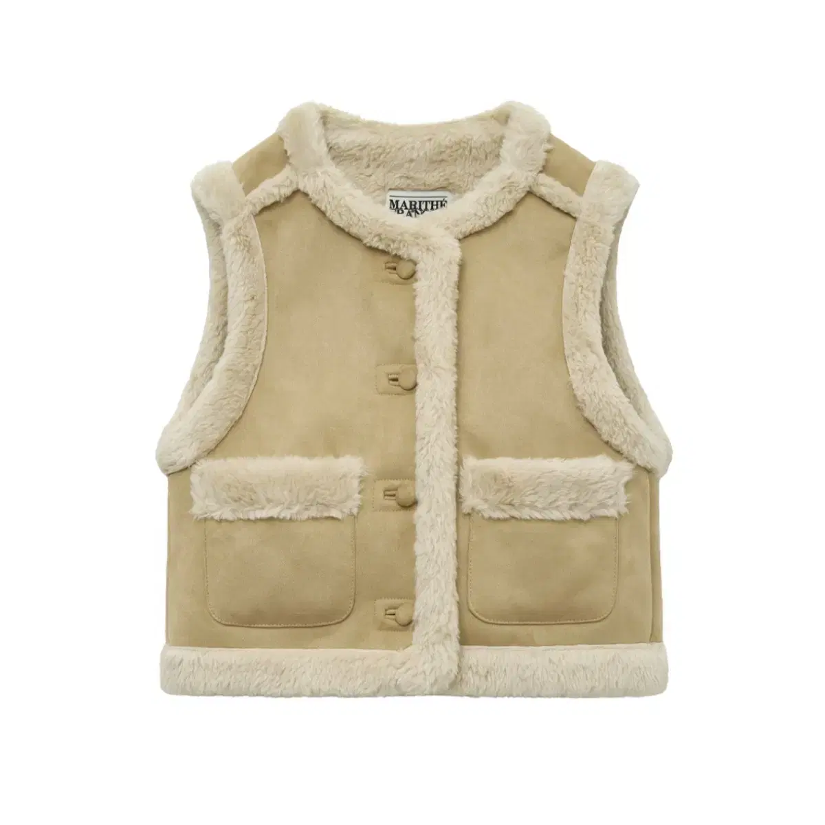 마리떼 프랑소와 저버 무스탕 w shearling crop vest