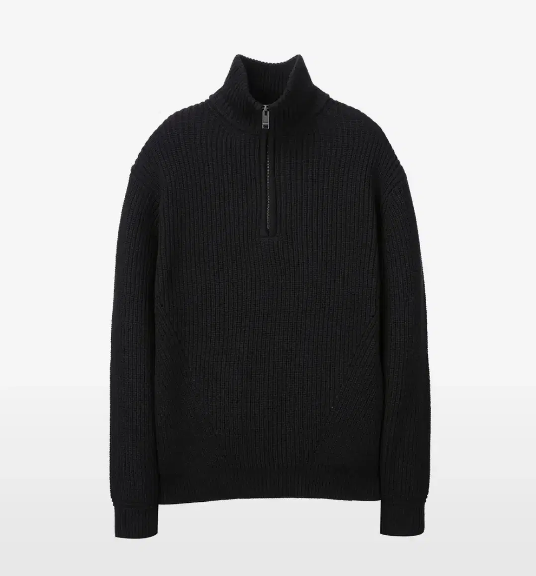 Ilkorso Mock Neck Half Zip-Up Knit Black 100