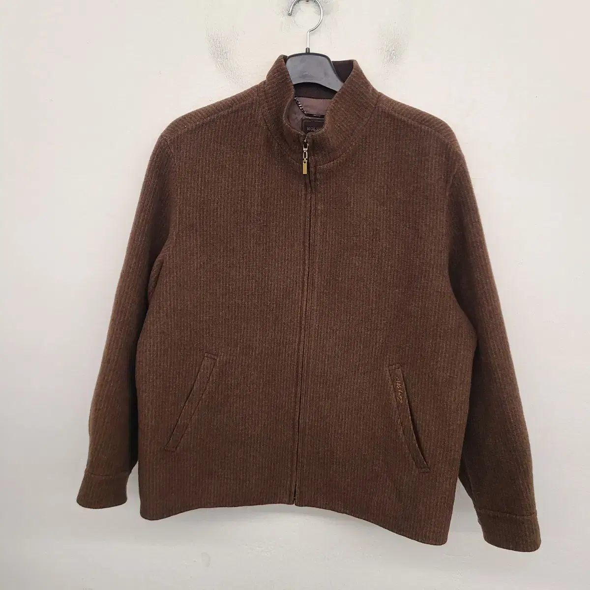 [95/M] Wool and Cashmere Wool Blend Zip-up Jacket for Woolsey Golf