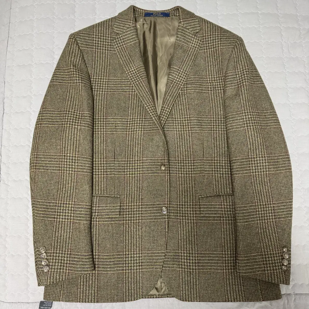 Polo Brown Glencheck Wool100 Blazer Sportcoat Custom Fit 44R