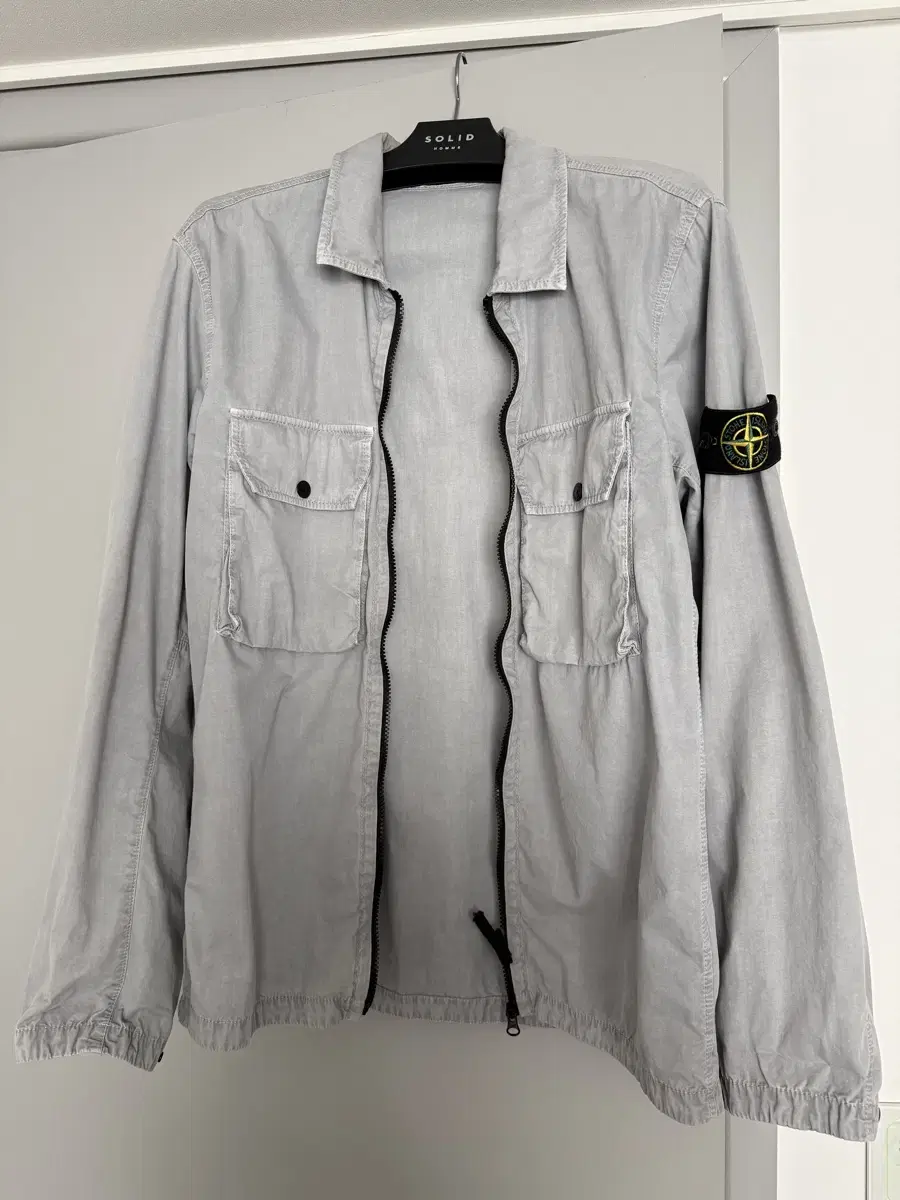 Stone Island 21FW Olde Effect Overshirt Pearl Gray