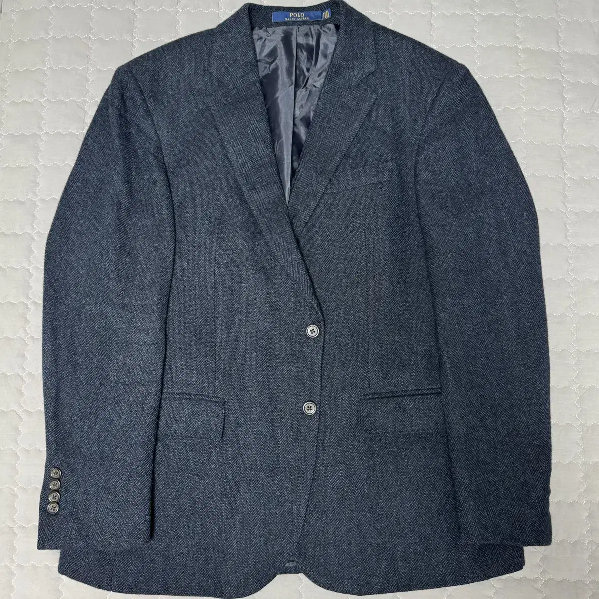 Polo Ralph Lauren Navy Wool Herringbone Tweed Sportcoat Blazer Jacket 42R