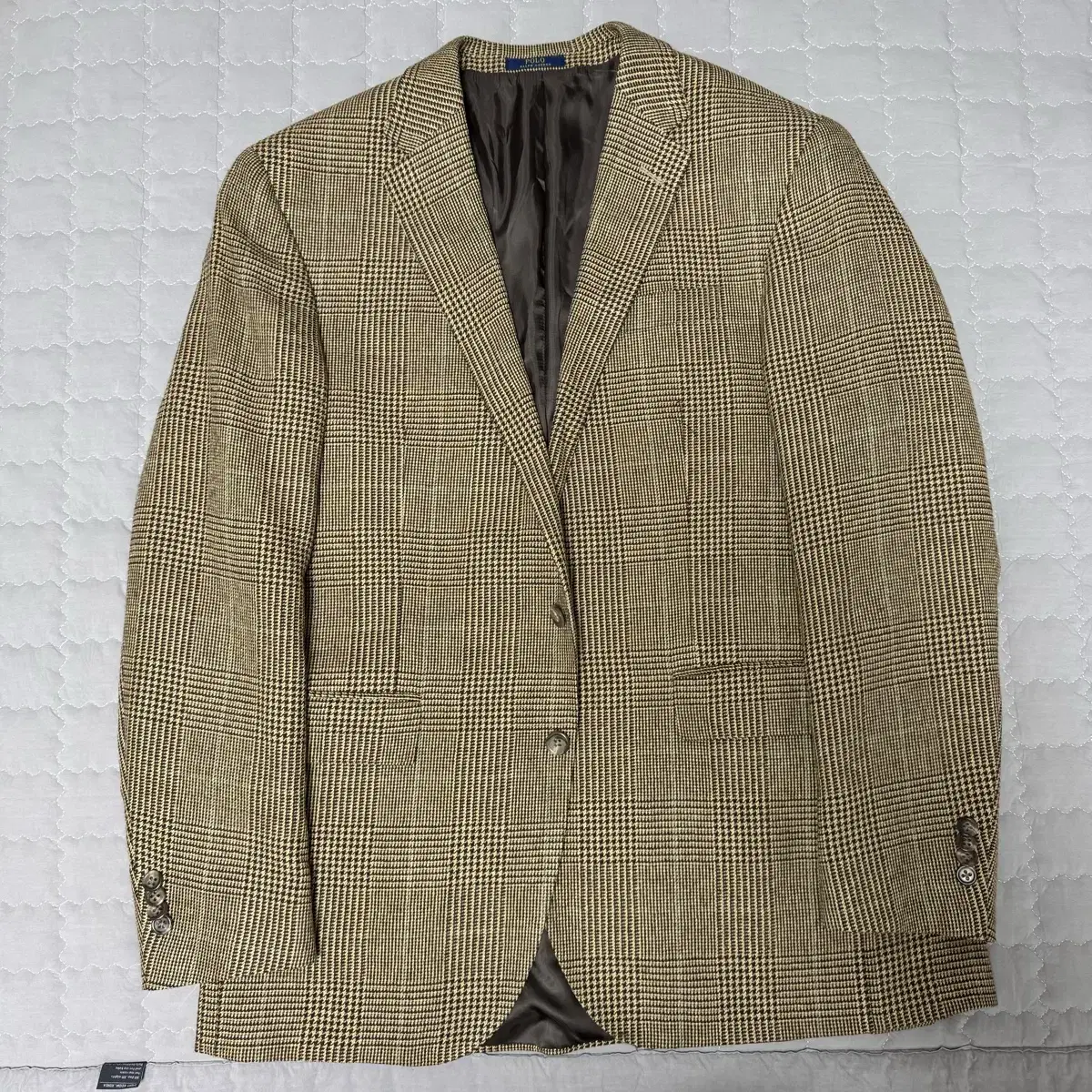 Polo Ralph Lauren Brown Glencheck Wool and Silk Blazer Sportcoat Jacket 42R