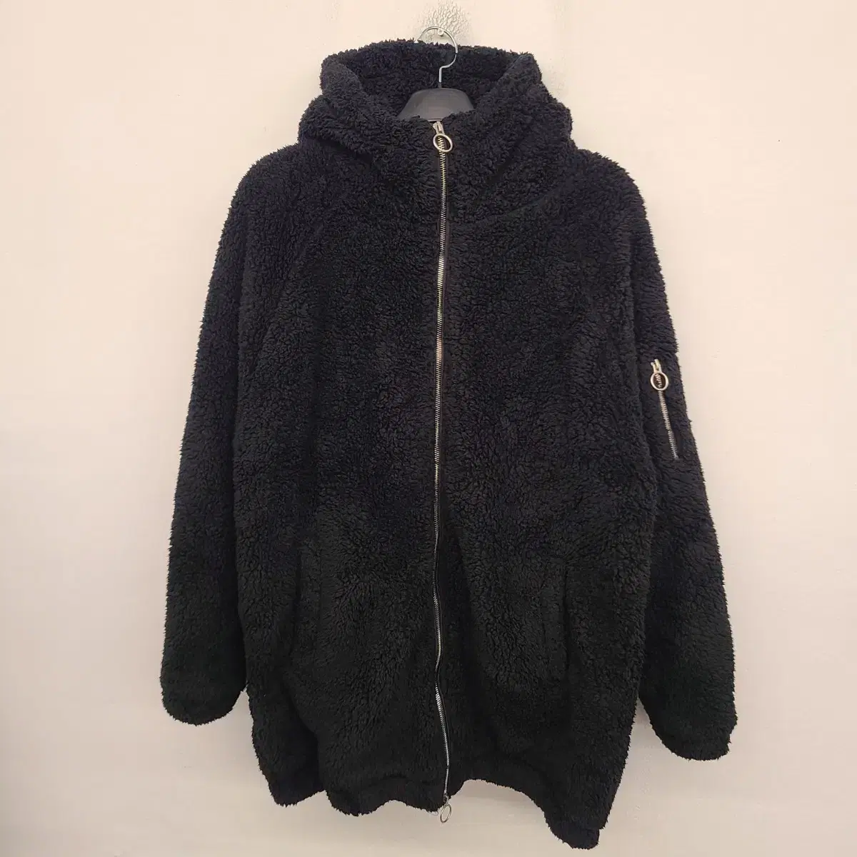 [105/XL] noize fleece brushed long hooded jacket