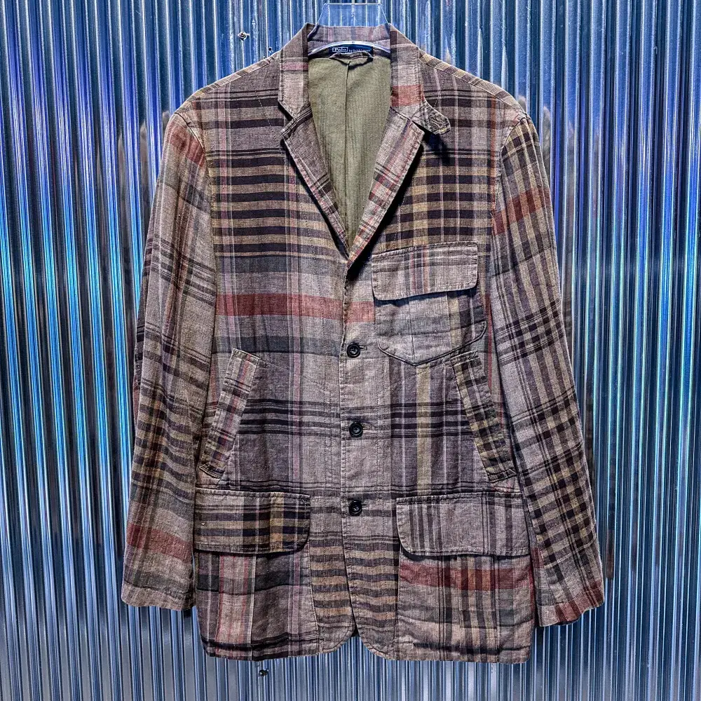 Polo Ralph Lauren Check Pattern 4-Button Blazer Jacket (Domestic M) CE828