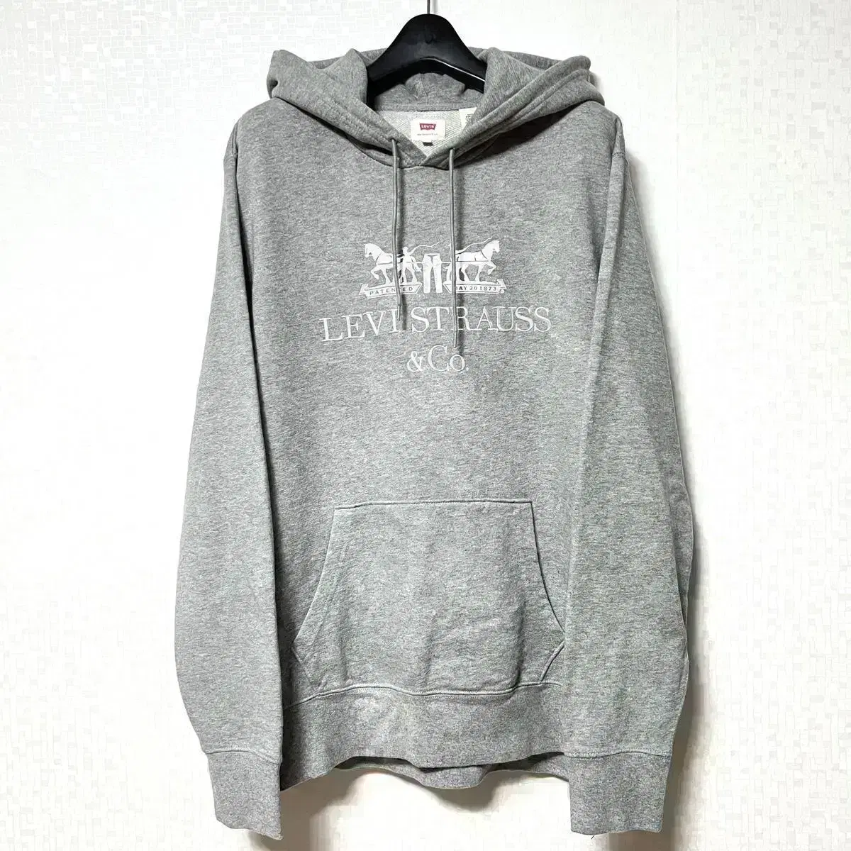 [M,95]Levi's Big Logo Hoodie Gray