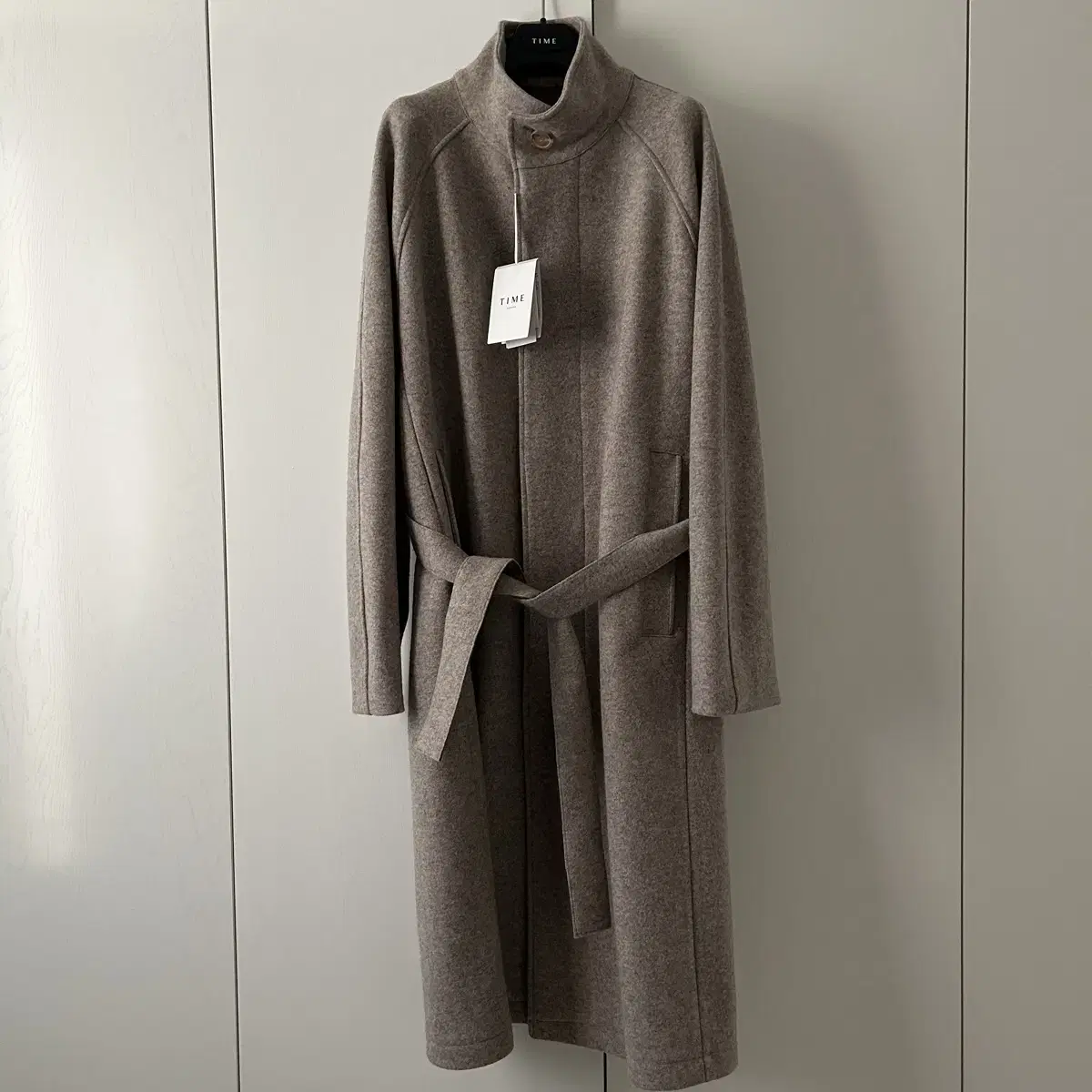 Time Homme Wool-blend Hidden Button Coat