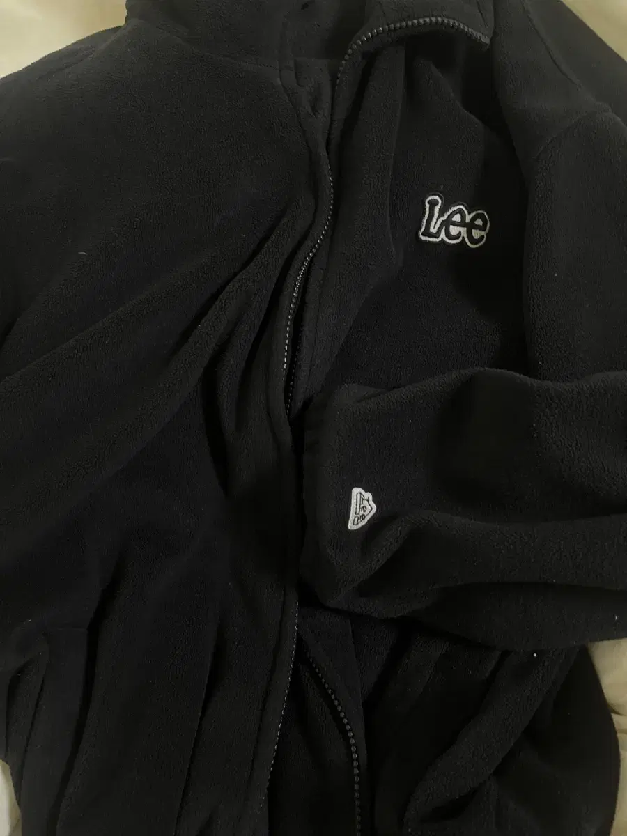 Lee Lee Polar fleece zip-up jacket black hoodie