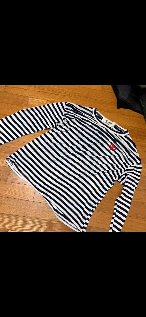 Comme des Garçons Song Striped Border Long-Sleeved T-Shirt in Navy XL (100-105)