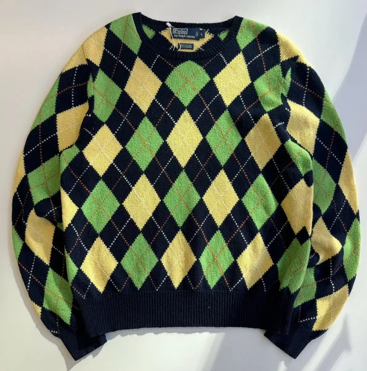 Polo Ralph Lauren Cashmere and cotton argyle pattern knit