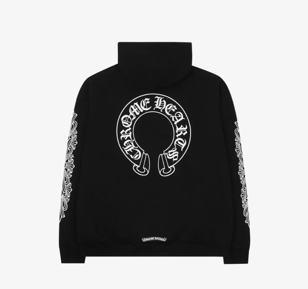 (M)Chrome Hearts Horseshoe Floral Hoodie Black