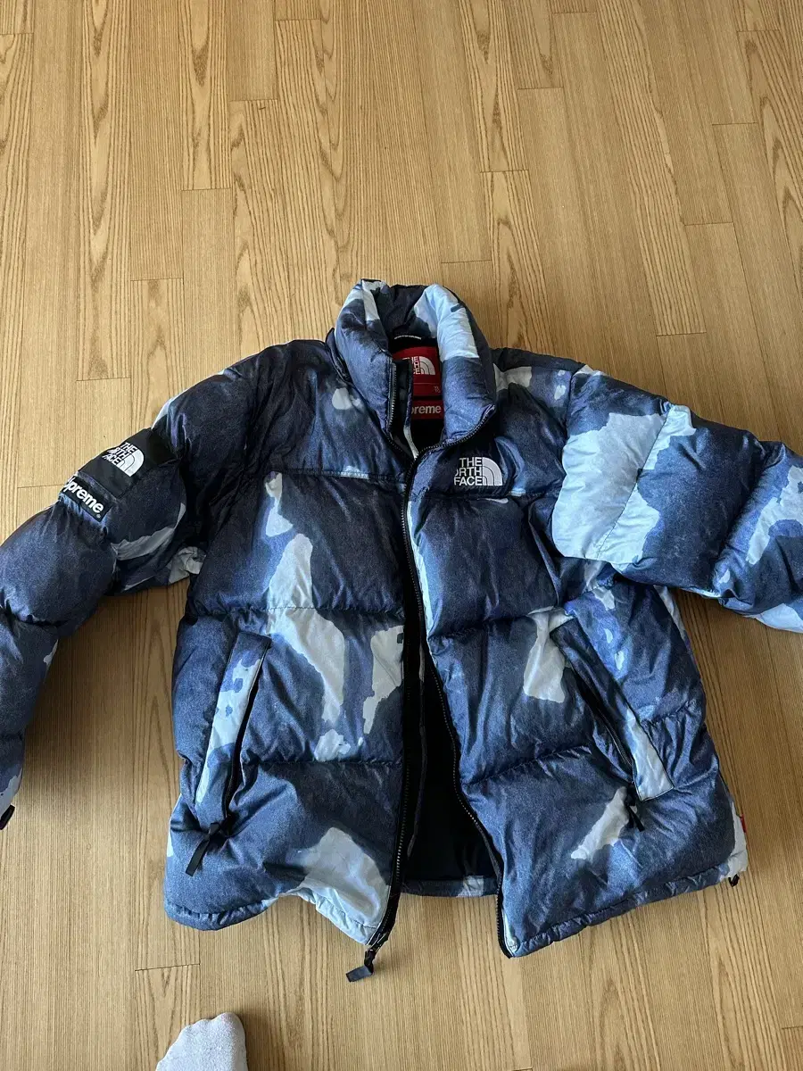 Supreme The North Face Bleached Padded Indigo XL