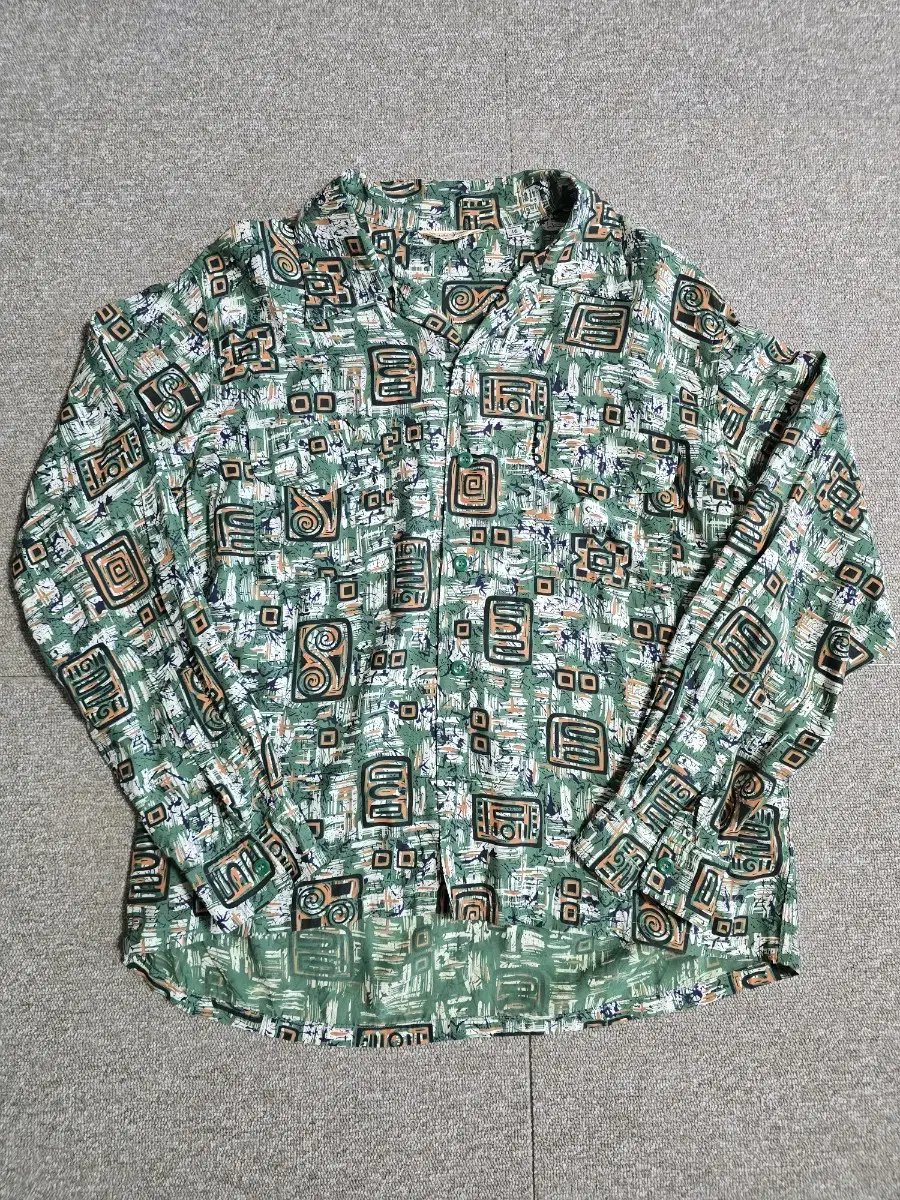 TimeOneClothing Ereko Aloha Hawaiian Long Sleeve Shirt 16 Buddha Products Rayon Shirt