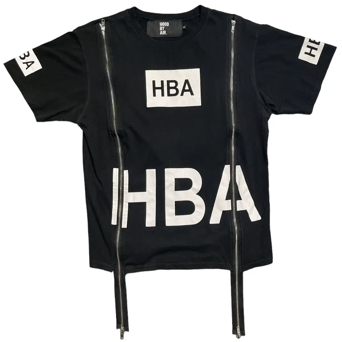 HBA Hooded By Air Zip Short Sleeve T-Shirt