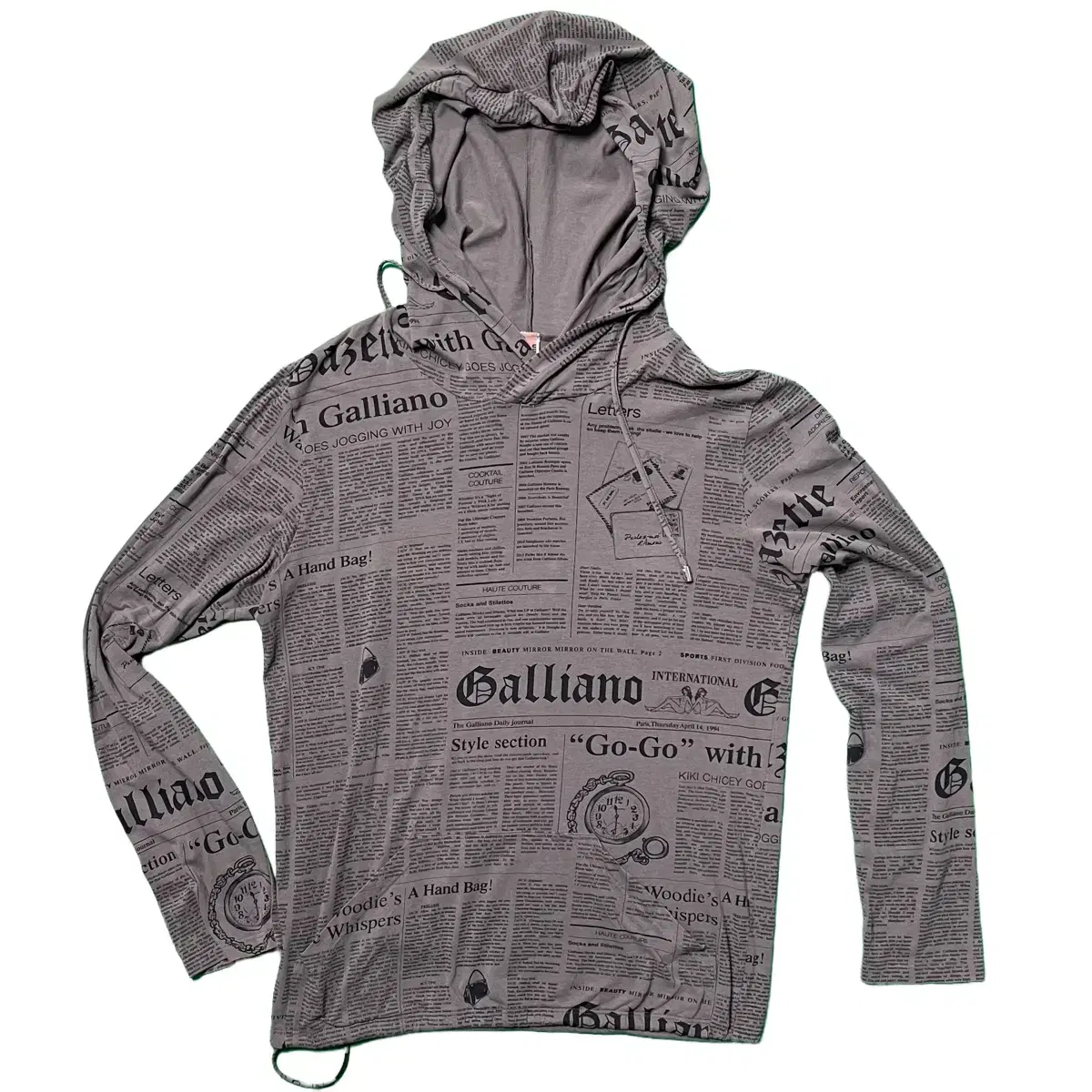 John Galliano Newspaper Hoodie