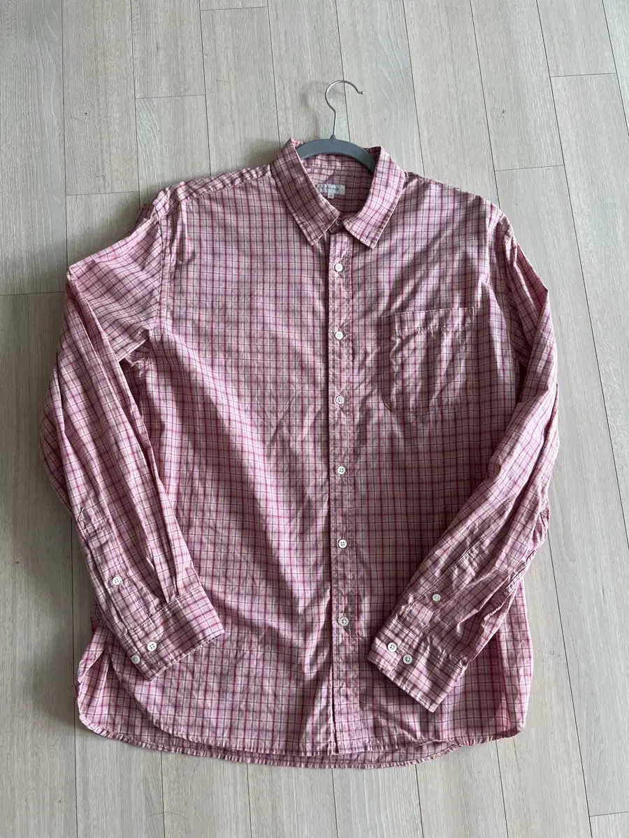 [1] Woodby Relaxed Check Shirt Pink