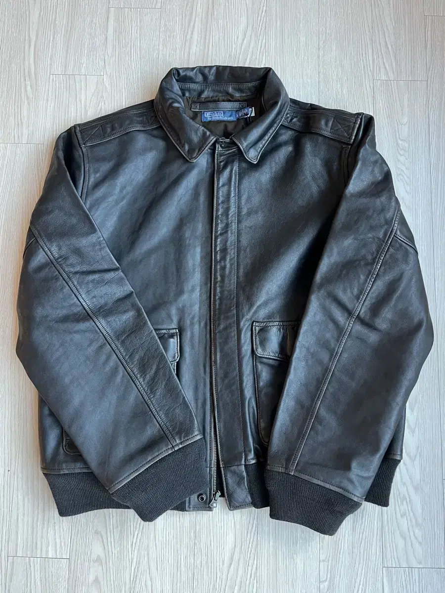 [L] Polo Ralph Lauren / Leather bomber type a-2 jacket