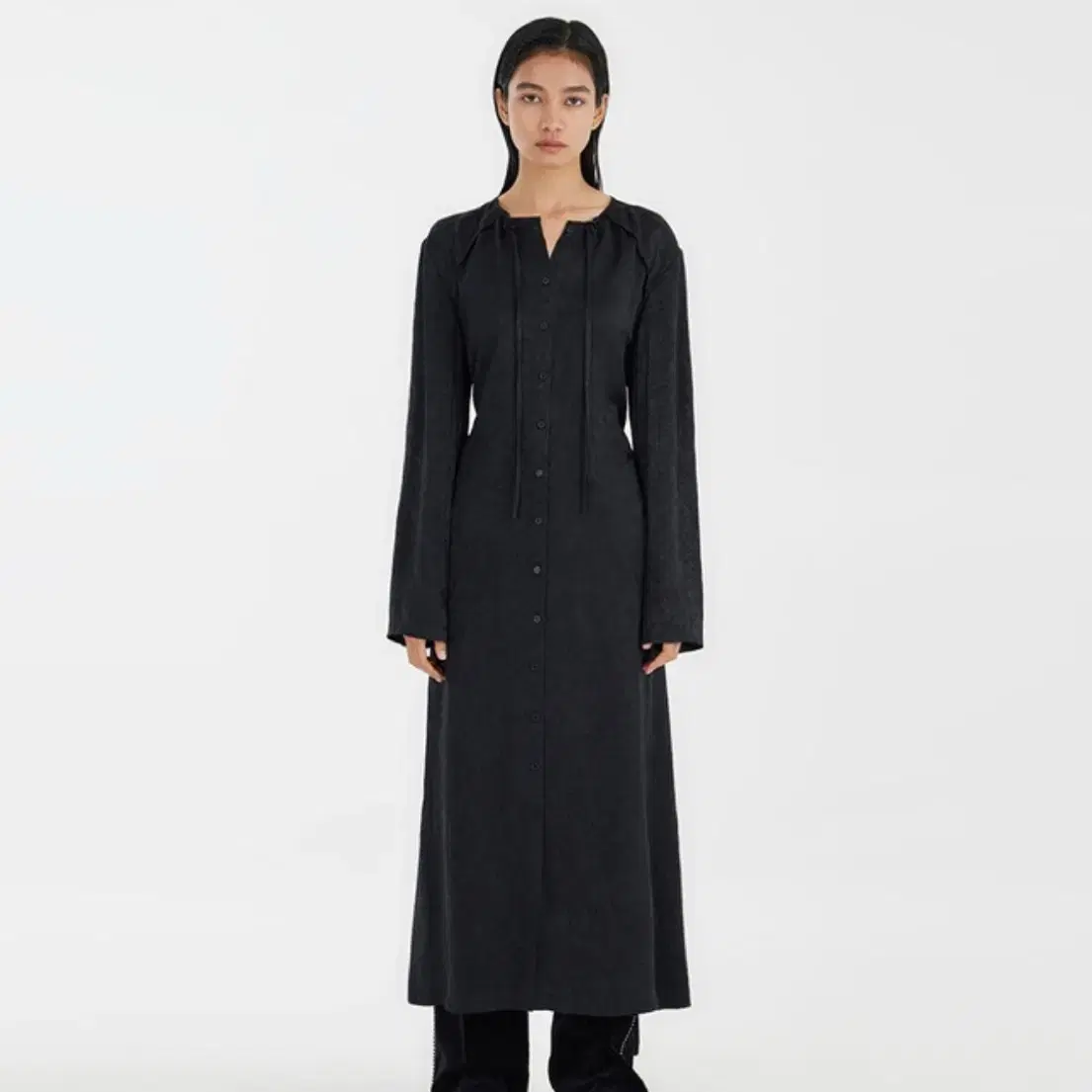 [새상품] 유스 우먼 Buttoned Maxi Dress Black