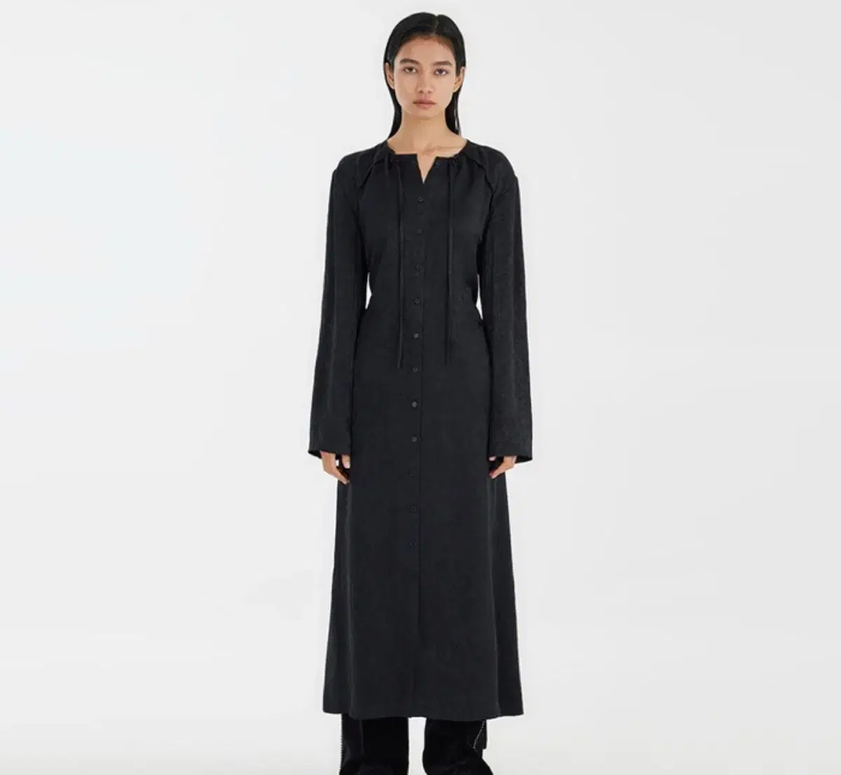 [새상품] 유스 youth Buttoned Maxi Dress Black