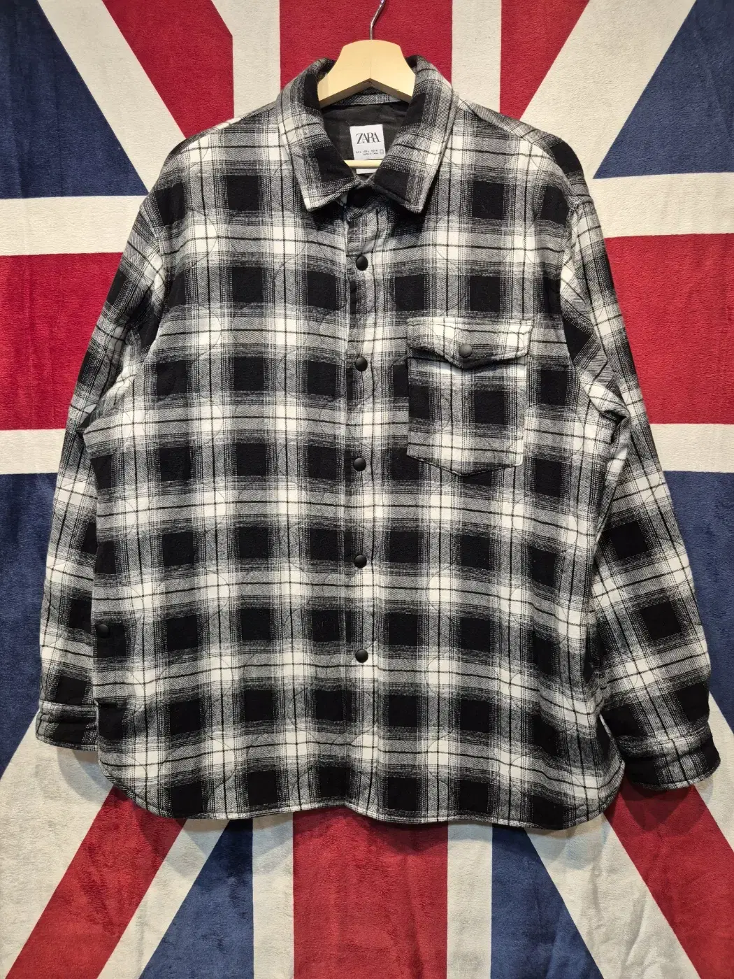 [L] Zara Comfortfit Quilted Check Jacket