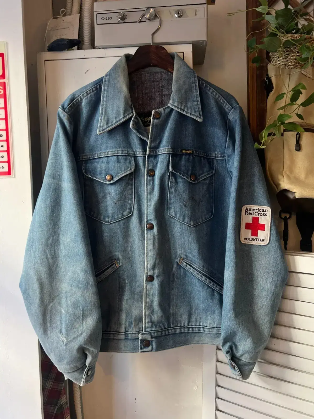 [L]70's Wrangler Made in USA Blanket Denim Jacket