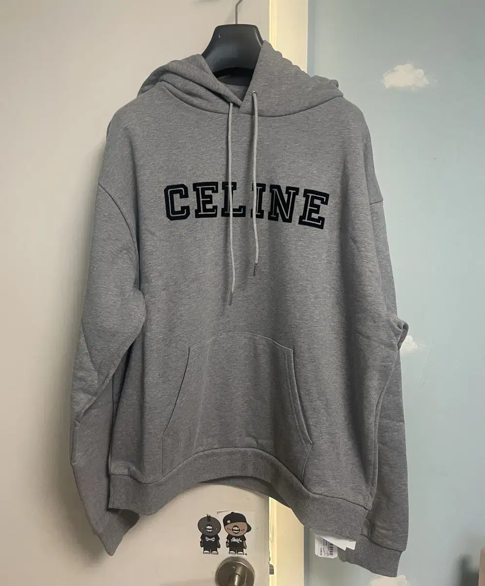 [XL] New arrivals Seline Men's Cotton fleece hoodie Melange gray