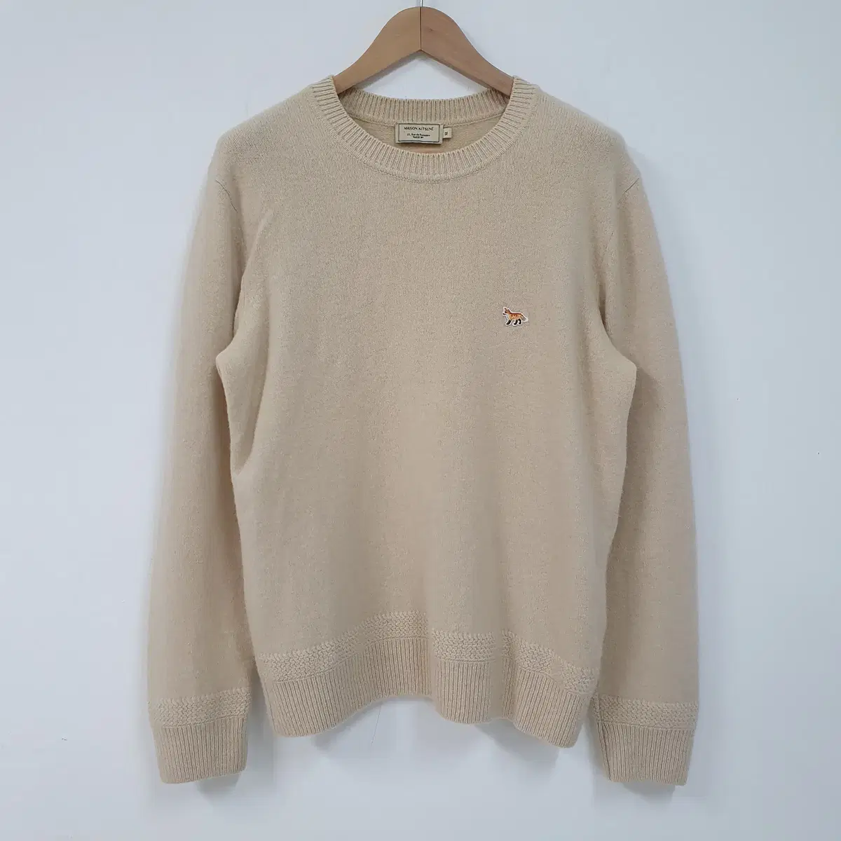 Maison Kitsune Baby Fox Patch Cozy Crew Neck Knit / XXL