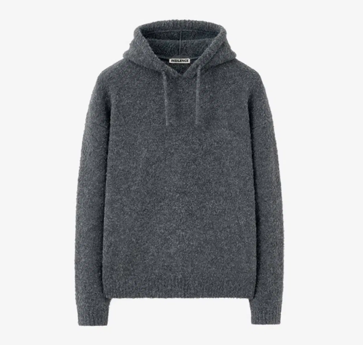 Insilence boucle knit hoodieCHARCOALSize L