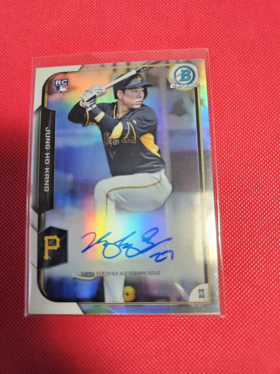 강정호 Topps Chrome 루키 리플렉터 오토 카드