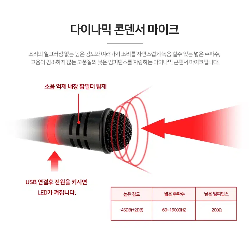 PC USB연결 구즈넥 다이나믹 마이크