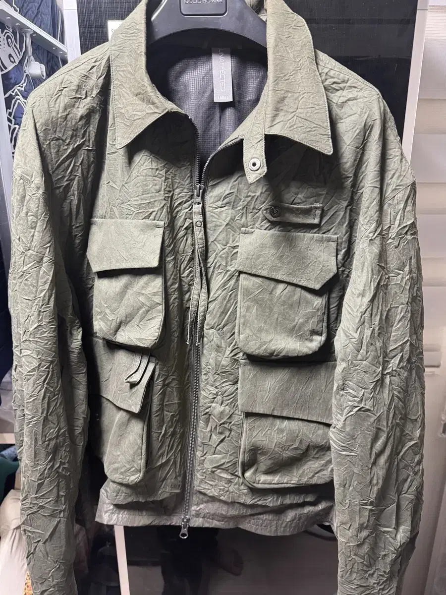 LanguageFactored Crinkle Jacket Khaki L Farfar