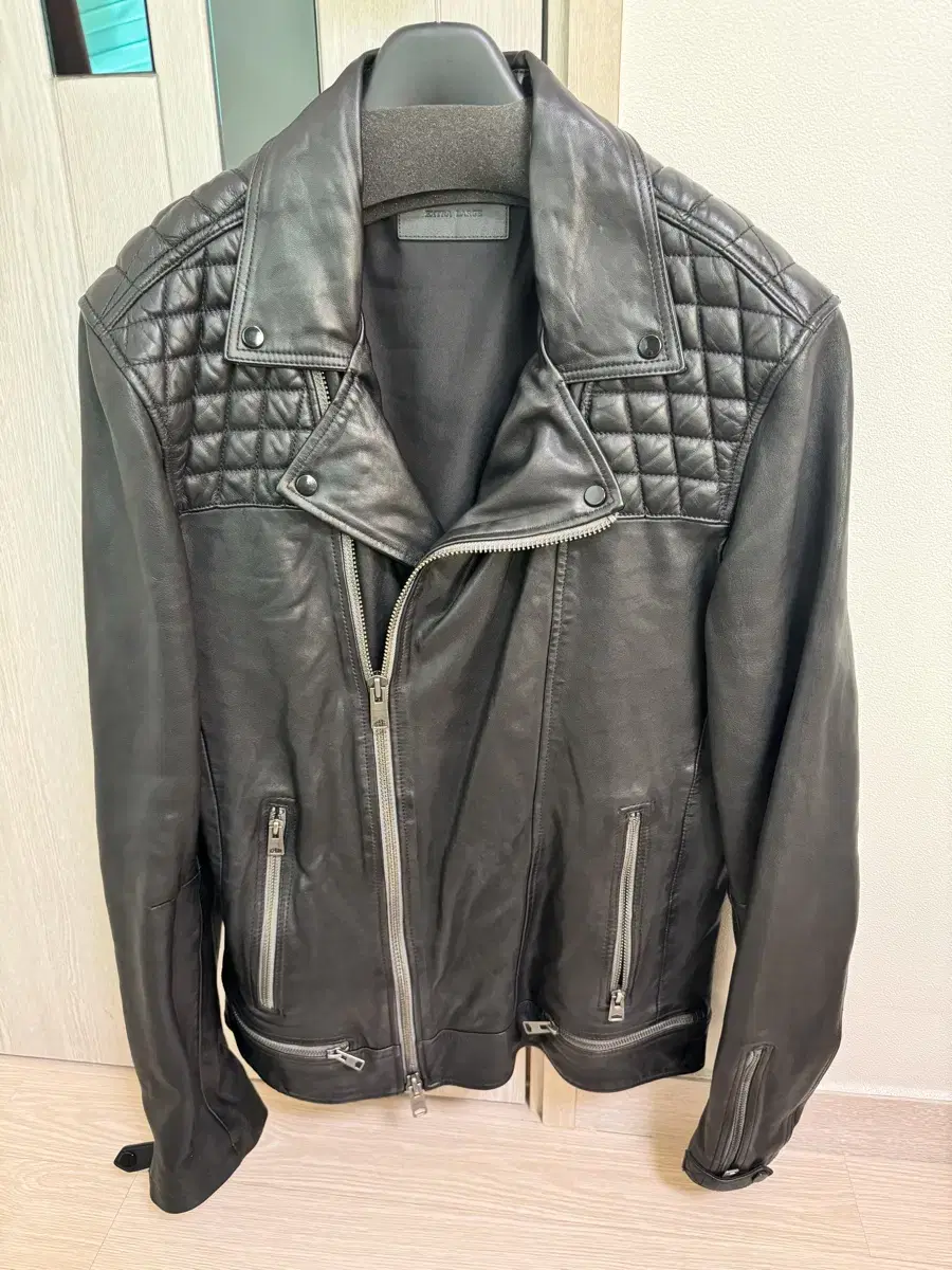 All Saints Conroy Biker XL Leather Jumper