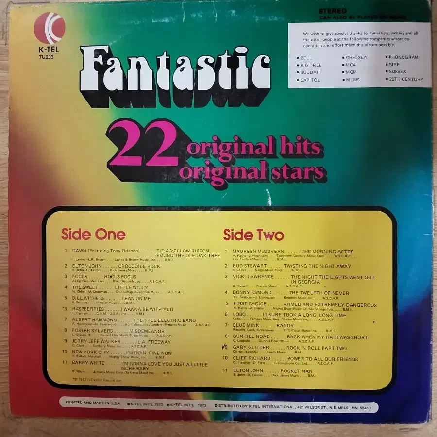 V.A: 22 ORIGINAL HITS 음반 (LP 턴테이블 오디오 앰프