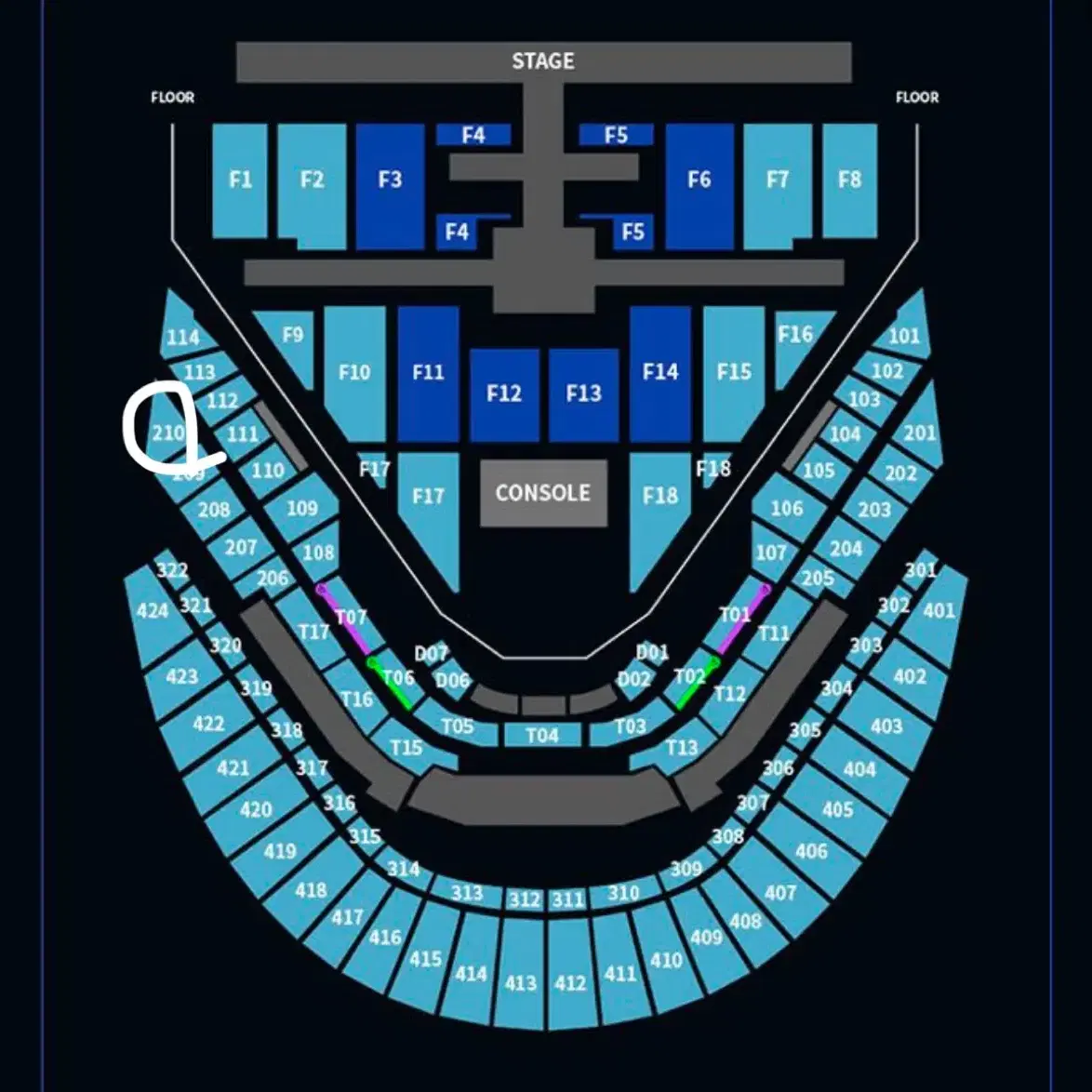 엔시티127 더모멘텀 네오시티 콘서트 막콘 210구역 2열 양도