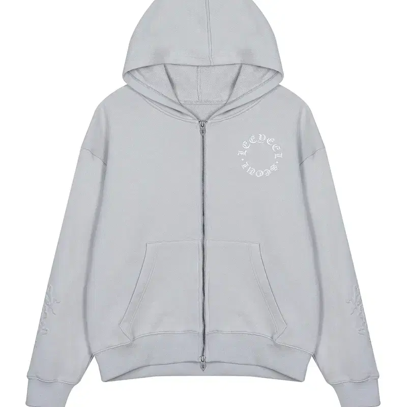 Leey EMBOSSED OVERSIZED HOODIE ZIP-UP GR