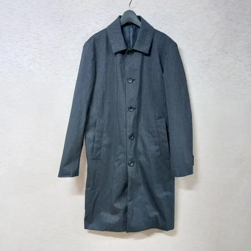 11-22/BON Navy Striped Mac Coat Good Condition Mens100