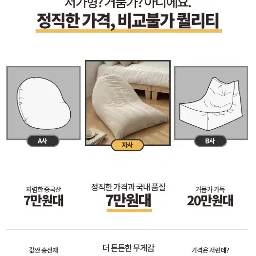 (무료배송)쫀득 빈백 특대형 쇼파