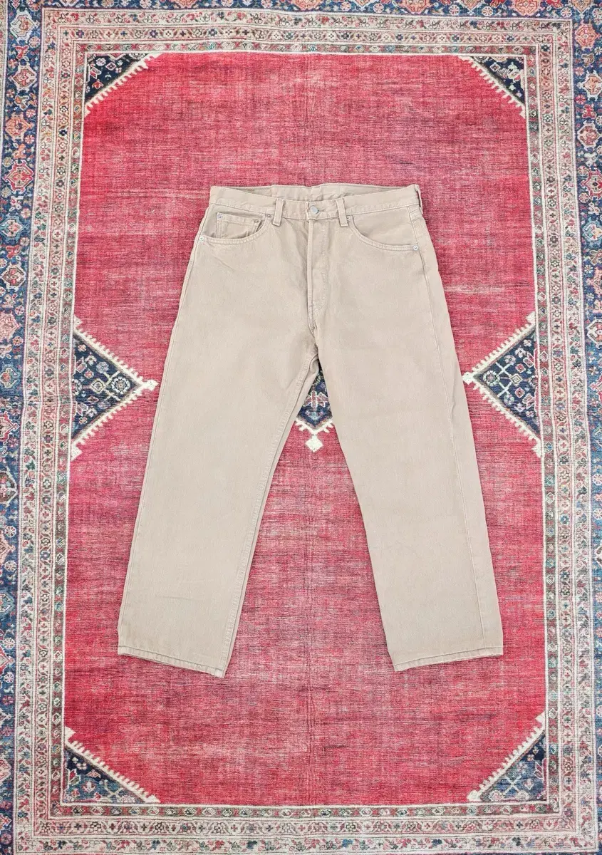 90s Vintage Levi's 501 Denim Pants Beige for sale