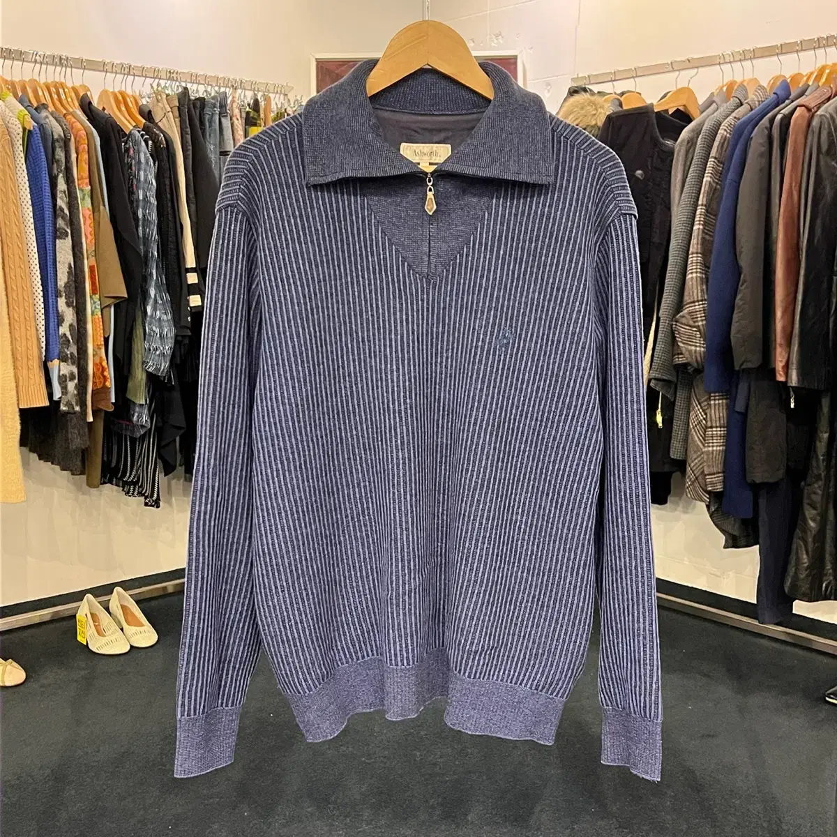 [Tacko] [105] Ashworth Golf Half-Zip Padded Knit