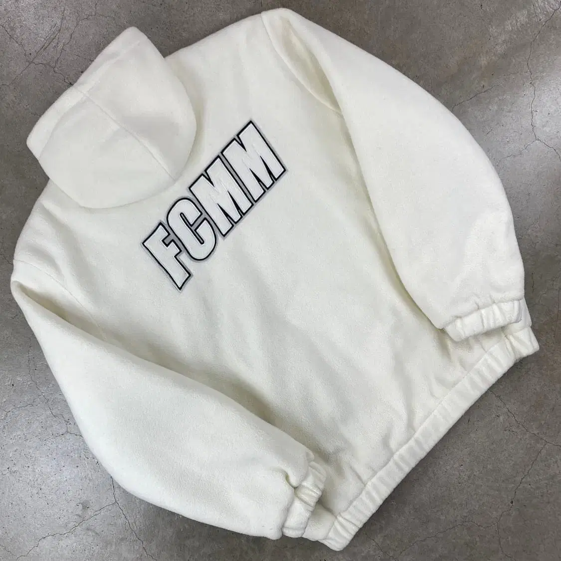 Fcmm Logo White Fleece Hoodie Zip Up