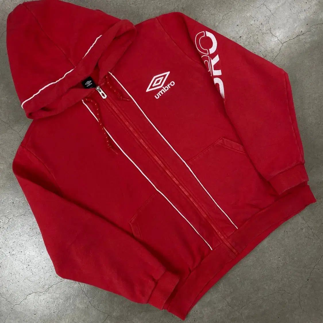 Umbro Logo Red HoodieZip Up