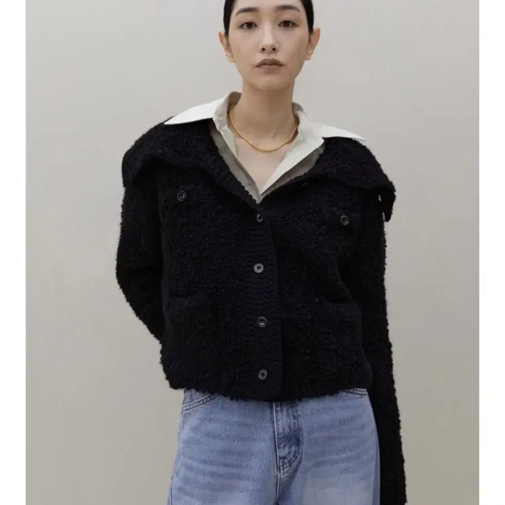 아우로 ouro Curly Collar Cardigan