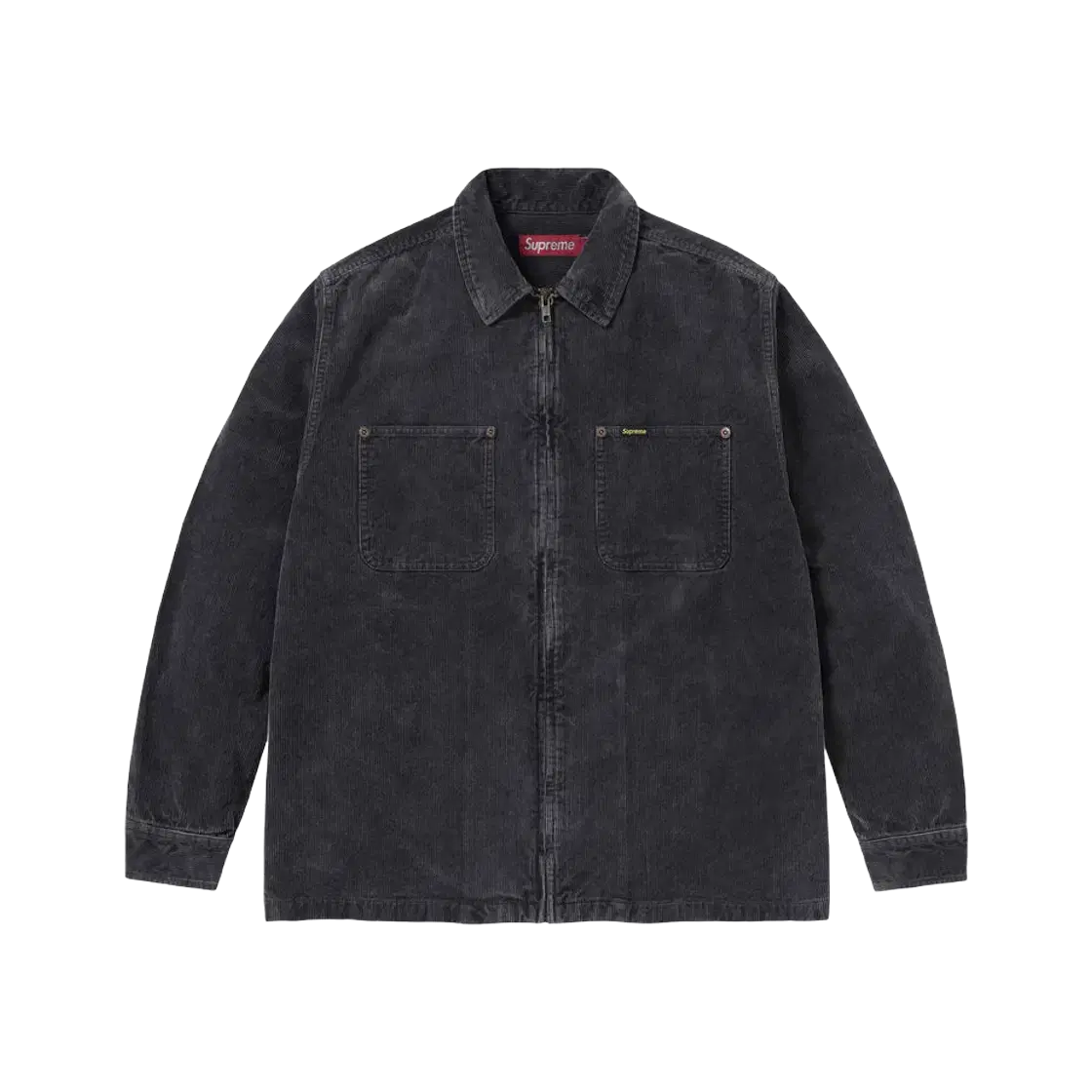 Same Day Shipping) Genuine XL Supreme Washed Corduroy Zip-Up Shirt Black 24SS Jacket